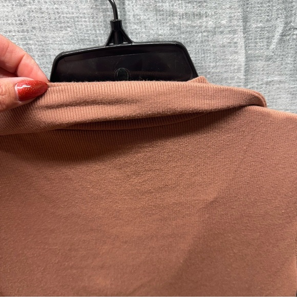 Abercrombie & Fitch Soft A&F Rib Cropped Polo Top Collared Brown Small S - Picture 5 of 7